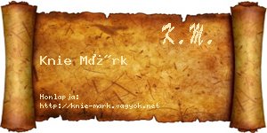 Knie Márk névjegykártya